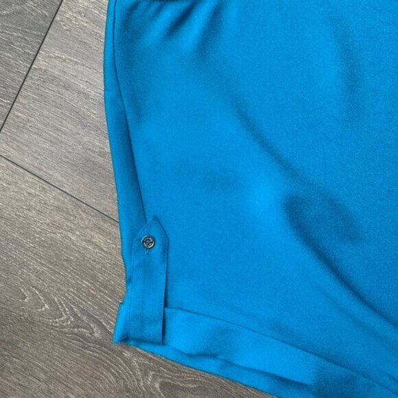 Calvin Klein Women's Draped Blouse Top Short Sleeve Blue Plus Size 1X - Picture 13 of 15